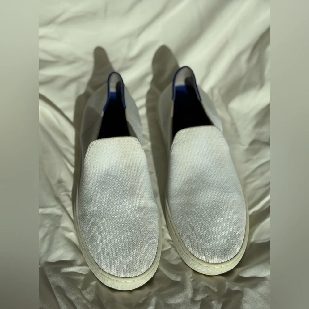 Rothy's The Original Slip On Sneaker Womens Size 7.5 White Casual Knit Shoes